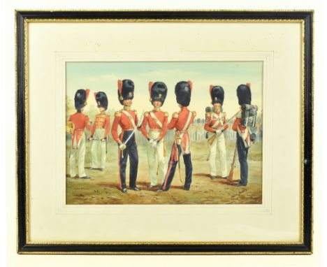 CHARLES C. STADDEN (1919-2002); watercolour, 'Coldstream Guards, circa 1833', an original watercolour illustration for the bo