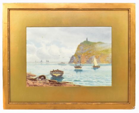 CHARLES L. SAUNDERS (1855-1915); watercolour, 'Bradda Head – Isle of Man', signed lower right, 24 x 34cm, framed and glazed.A