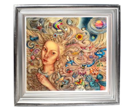 KERRY DARLINGTON; a limited edition, resin print, 'Rapunzel', signed and numbered 92/295,68 x 76cm, framed. (D)Additional Inf