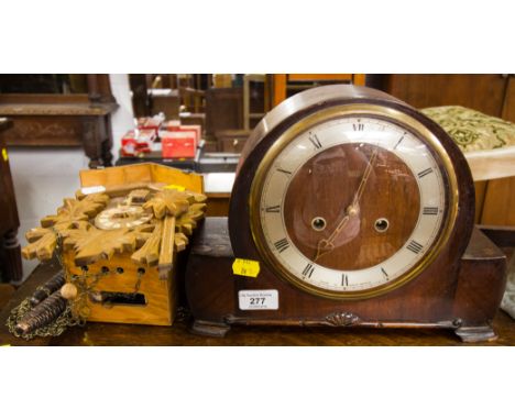 ARCH TOP MANTLE CLOCK + CUCKOO CLOCK AF