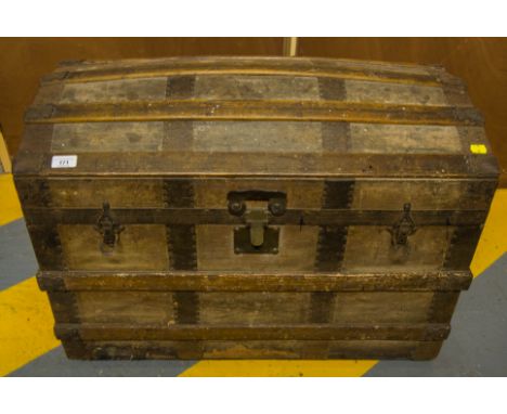 DOME TOP METAL BOUND TRUNK