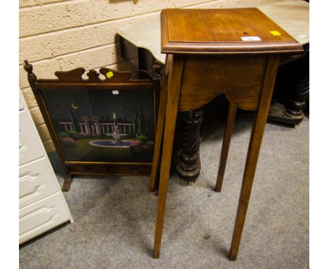 MAHOGANY FIRESCREEN + PLANT STAND