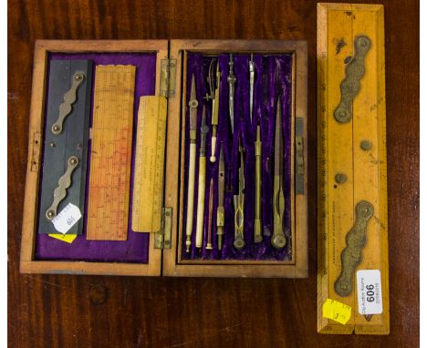 COLLECTION OF ANTIQUE ENGINEER TOOLS + RULERS