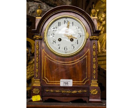 FRENCH ARCH TOP MANTLE CLOCK WITH ORMOLU MOUNTS