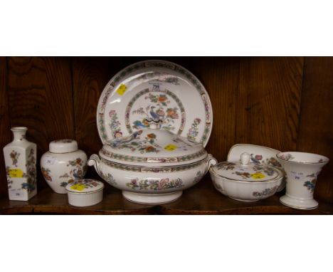 WEDGWOOD DRESSING TABLE SET, CAKE PLATE (KUTANI CRANE) + TUREEN