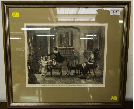 PRINT OF CHILDREN PLAYING AT HORSES - LESLIE