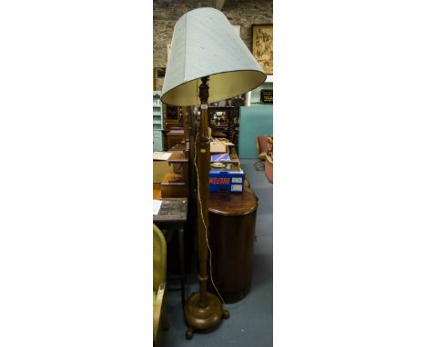TEAK STANDARD LAMP + SHADE