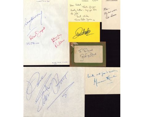 Entertainment Collection of 8 hand signed signatures including legendary name such as Edwin Starr, Basil Radford, Trevor Howa