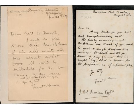 Frank R Benson ALS.  2 letters included.  Actor