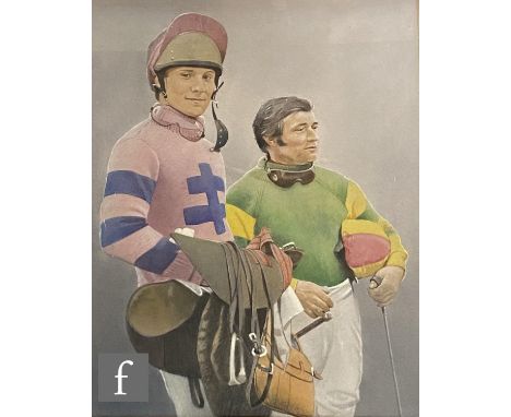 DEREK WILLIAMS, RBSA (1932-2009) - 'Jockeys at the Weigh In', pastel and gouache drawing, signed, framed, 69cm x 50cm, frame 