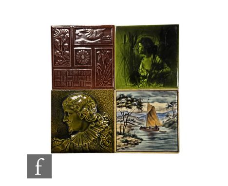 A late 19th to early 20th Century 6 inch dust pressed tile&nbsp;designed by&nbsp;George Cartlidge&nbsp;for&nbsp;Sherwin &amp;