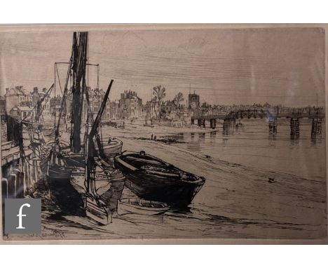 CHARLES JOHN WATSON (1846-1927) - 'Chelsea', etching, signed and dated 1879 in the plate, framed, 18cm x 28cm, frame size 38c