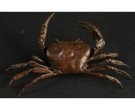 A BRONZE OKIMONO OF A CRAB.