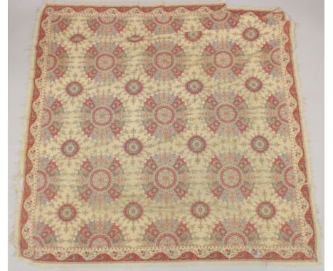 A VERY FINE 19TH CENTURY KASHMIRI SHAWL, 153cm x 157cm.