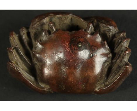 A BRONZE OKIMONO OF A CRAB.