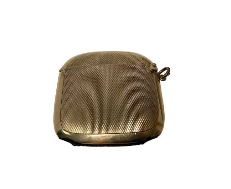 Asprey 9ct gold Vesta case with engine turned decoration ( Sheffield 1907) 46 x 42mm, 20.47grams