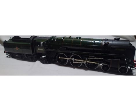 O gauge kit built Britannia class locomotive 70036, Boadicea Green, Late Crest, fine scale, metal with very good build and fi