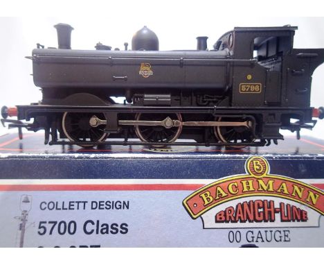 OO scale Bachmann Pannier tank, 31-901 BR Black, Early Crest, 5796 in excellent condition, box has wear. P&amp;P Group 1 (£14