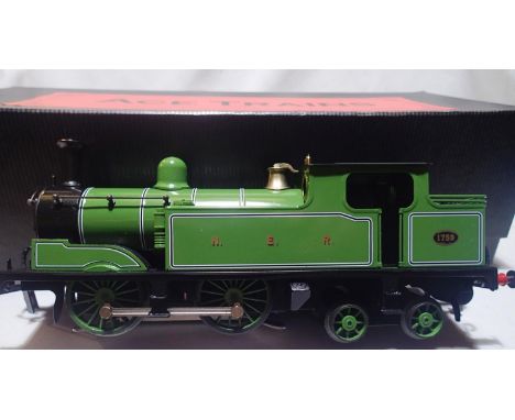 O gauge Ace Trains G5 tank locomotive, 0.4.4 Green, N.E.R 1759 in near mint condition, minor scratch, storage wear to box. P&