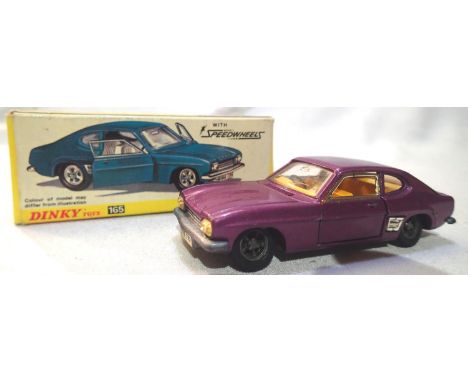 Dinky Toys 165 Ford Capri, purple in good to very good condition, box has wear. P&amp;P Group 1 (£14+VAT for the first lot an