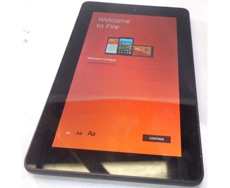 Amazon Fire tablet SV98LN, unlocked, no charger. P&amp;P Group 1 (£14+VAT for the first lot and £1+VAT for subsequent lots) 