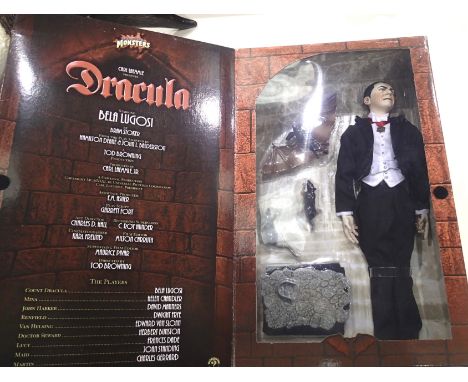 Universal Studios Monsters, Dracula figure with accessories, in good condition, boxed, H: 30 cm, although the box has been op