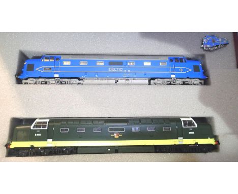 OO scale Bachmann Deltic twin set to include Prototype blue and unnamed D9002 2 tone green in near mint condition Limited Edi