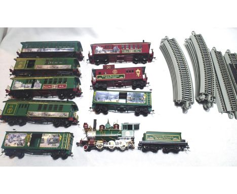 OO scale Bachmann/Hawthorne Village/Thomas Kinkade/Studio Christmas Express train set comprising, locomotive and tender, coac