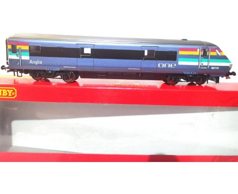 OO scale Hornby R4396, driving van trailer none motorised, 82119, Anglia One Livery, in near mint condition, storage wear to 