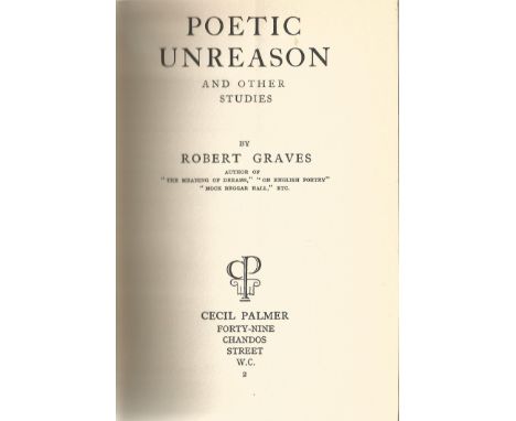 Robert Graves vintage hardback book Poetic Reason. This is a first edition book from 1925. Good condition. All autographs com