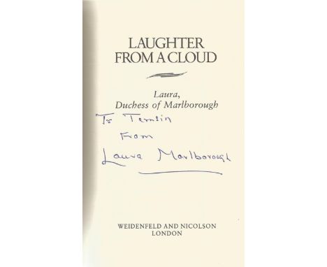 Laura, Duchess of Marlborough signed hardback autobiography titled Laughter From a Cloud. Also included is a leaflet for a lu