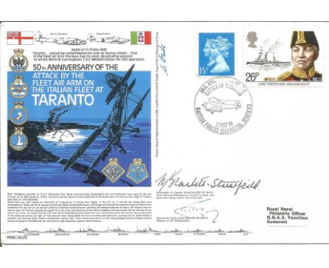 WW2 Cdr. J. Scarlett-Streatfield DSC RN, Cdr G. R. M. Going OBE DSO RN and A. Moreton signed unflown FDC 50th Anniversary of 
