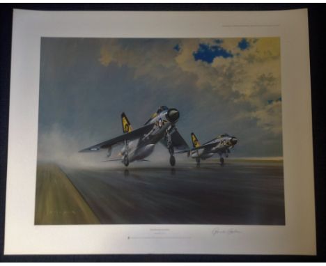 RAF print 32x27 titled Thunder and Lightnings signed in pencil by the artist Gerald Coulson. One of a single edition of 850 c