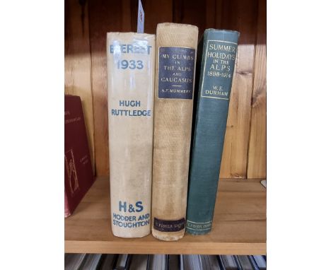 MUMMERY (A F):&nbsp;'My Climbs in the Alps and Caucasus..', London, Fisher Unwin, 1895: FIRST EDITION: publishers plain buckr