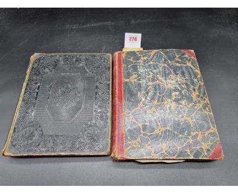 SCRAPBOOKS:&nbsp;two early-mid 19th century scrapbooks, filled with numerous cut engravings, scraps and drawings, some manusc
