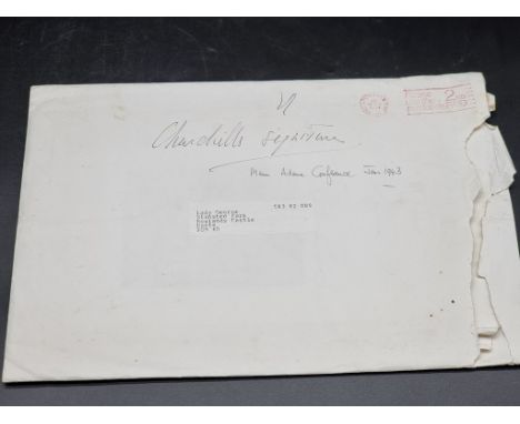 SIGNED WINSTON CHURCHILL:&nbsp;printed menu from the Adoma conference, January 1943, provenance collection of Sir Robert and 