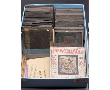 MAGIC LANTERN SLIDES:&nbsp;a mixed group of approx 52 magic lantern slides, various subjects. (Sm box) 