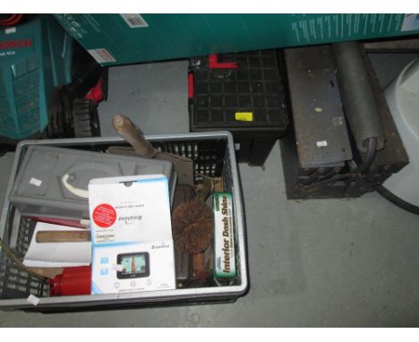 3 x boxes of workshop tools & hedgecutter