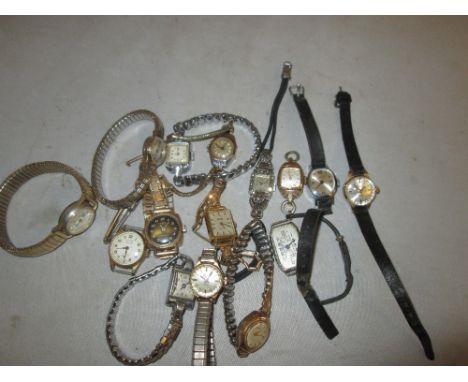 Bag of vintage ladies wristwatches : Timex, Services, Howe, Sekonda, Corvette, Pioneer, Gisa, Election