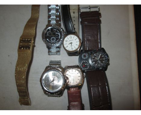 Bag of assorted gents wristwatches : Orlando, Oulm, Kabana, Fossil