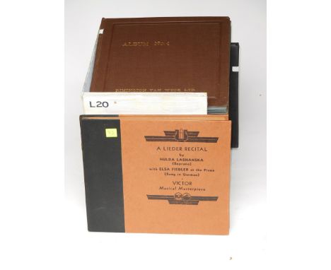 Vocal records, 10-inch: Lotte Lehmann (22, Odeon, US Col, US Decca, Victor, Parlophone, HMV); Lorni Lail (Gramophone Shop GSC