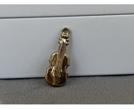 9ct Yellow Gold Guitar Charm - Weighing 0.51 Gram