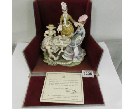 A boxed limited edition Royal Worcester figure group 'The Tea Party', No.246.