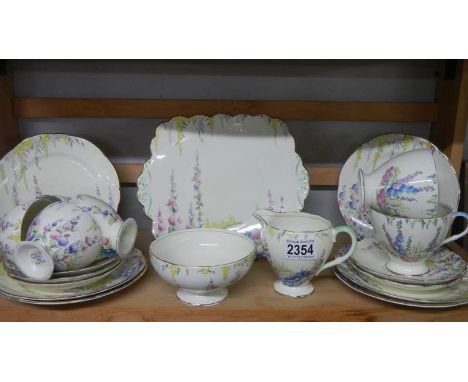 A Foley china tea set (missing one saucer).