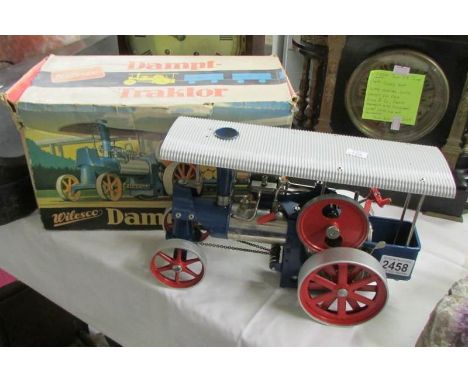 A boxed Wilesco traction engine.