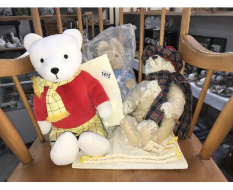 A Steiff/Danbury mint Hamish bear from the 'Steiff Four Seasons Bears' series with certificates and bag, Steiff Peter rabbit 