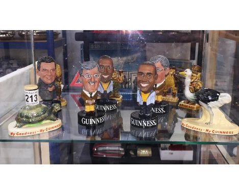 A Carltonware Guinness ostrich and tortoise, 4 Wade Guinness figures (1 A/F) and Jimmy Hill and John Barnes figures