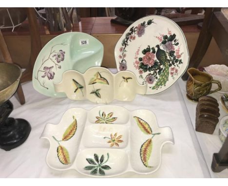 3 vintage nibbles dishes including Shorter &amp; Sons and a bread plate