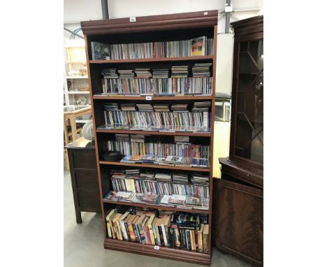 A darkwood stained 6 shelf bookcase