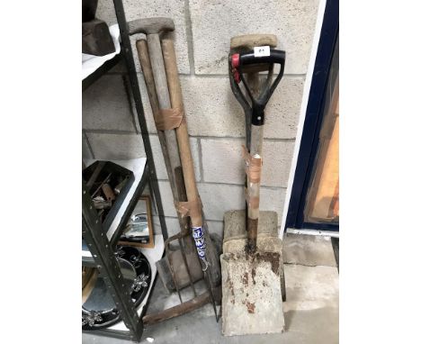 A quantity of spades &amp; fork etc.